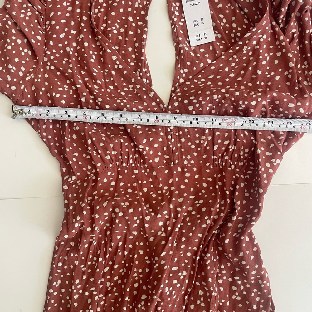 new Abercrombie & Fitch Backless Pink Floral Dress Midi Polka Dot - Picture 8 of 11